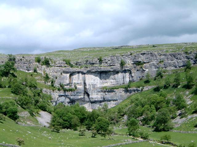 Malham Cove with its 300 foot limestone walls.