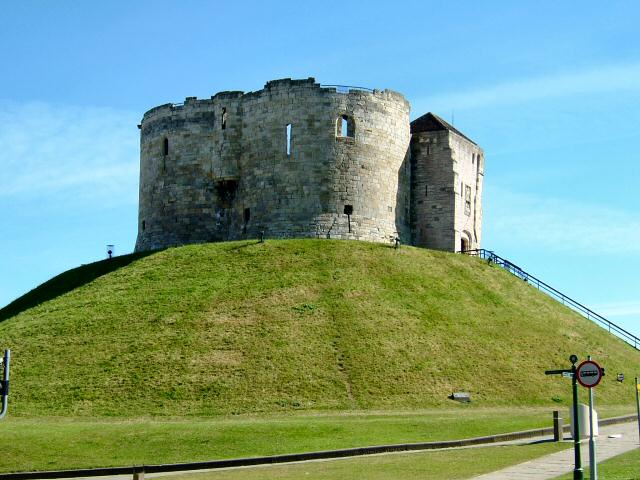 Cliffords Tower with the mound grass freshley trimmed.